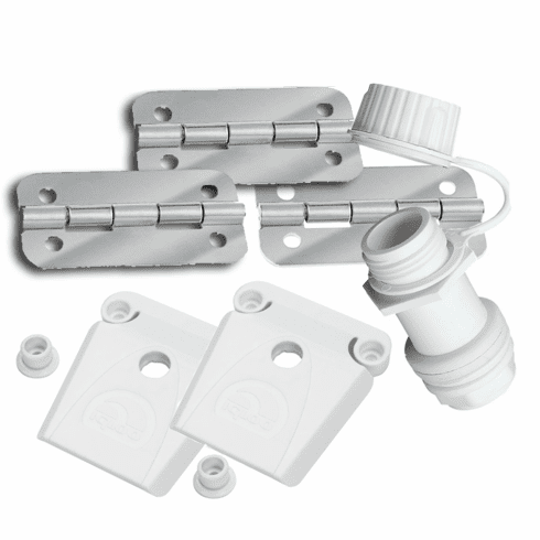 Igloo Replacement parts kit two latches, 3 stainless hinges & threaded drain plug